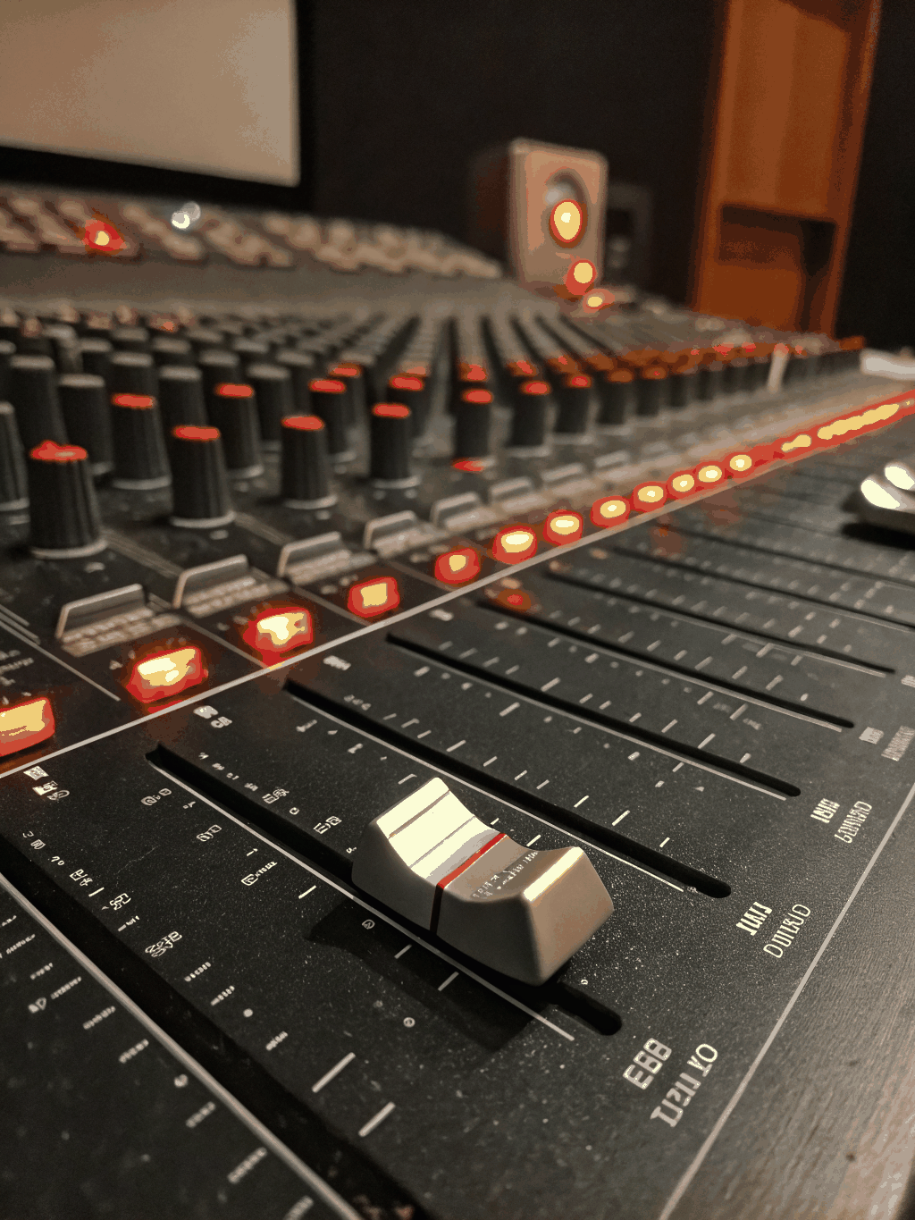 High-end outboard gear in a professional recording studio